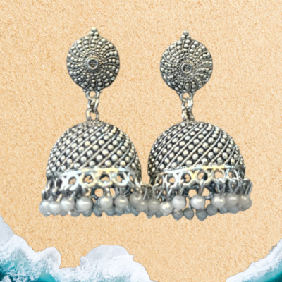 Oxidised Black Polish earring