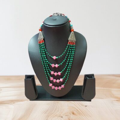 Emerald Blossom Multi-Strand Necklace