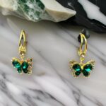 “Emerald Flutter Korean Earrings” – Where Elegance Takes Flight