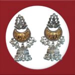 Long Oxidised Jhumki Earrings