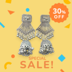 Long Oxidised Jhumki Earrings