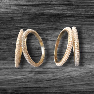 Oxidized Small Pearl Bangles (Dia-5.5cm)(2/4)