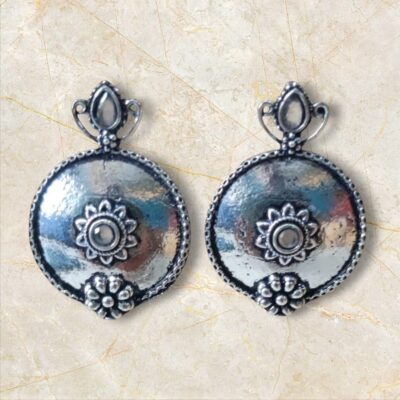 “Chakra Charm Oxidised Round Earrings” – Timeless Circles of Elegance