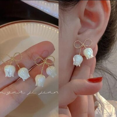 “Lotus Whisper Korean Studs” – Pure Elegance in Bloom