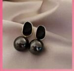 “Midnight Muse Korean Earrings” – Bold. Black. Beautiful.