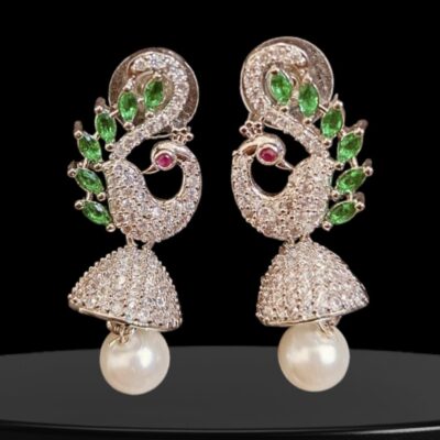 Mayur Elegance AD Peacock Earrings