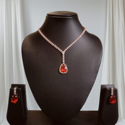 Ruby Radiance AD Necklace & Earring Set