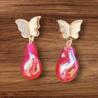 Blush Bloom Butterfly Earrings – Korean Chic in Every Drop