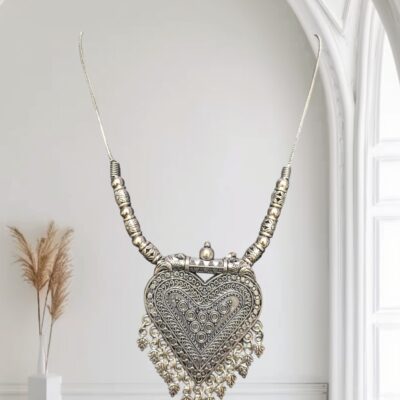 Tribal Heartbeat Oxidized Pendant Necklace | Handcrafted Statement Jewelry by Kala Karigari