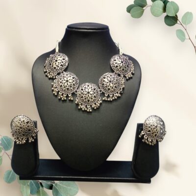 Mystic Metals: Oxidised Choker Set by Kala Karigari